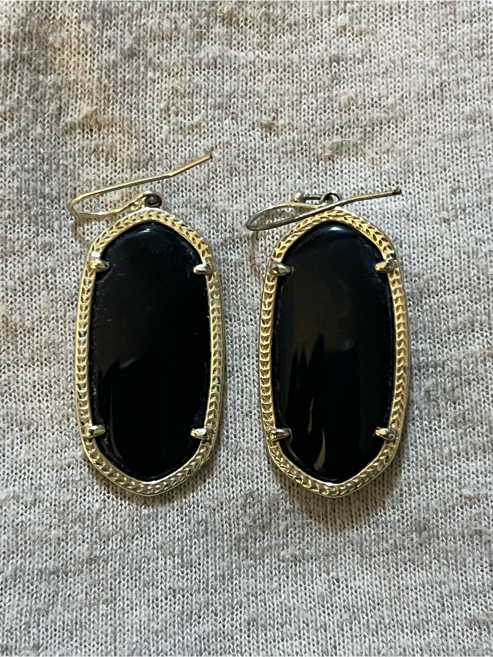 Kendra Scott Elle Black Gold Drop Earrings